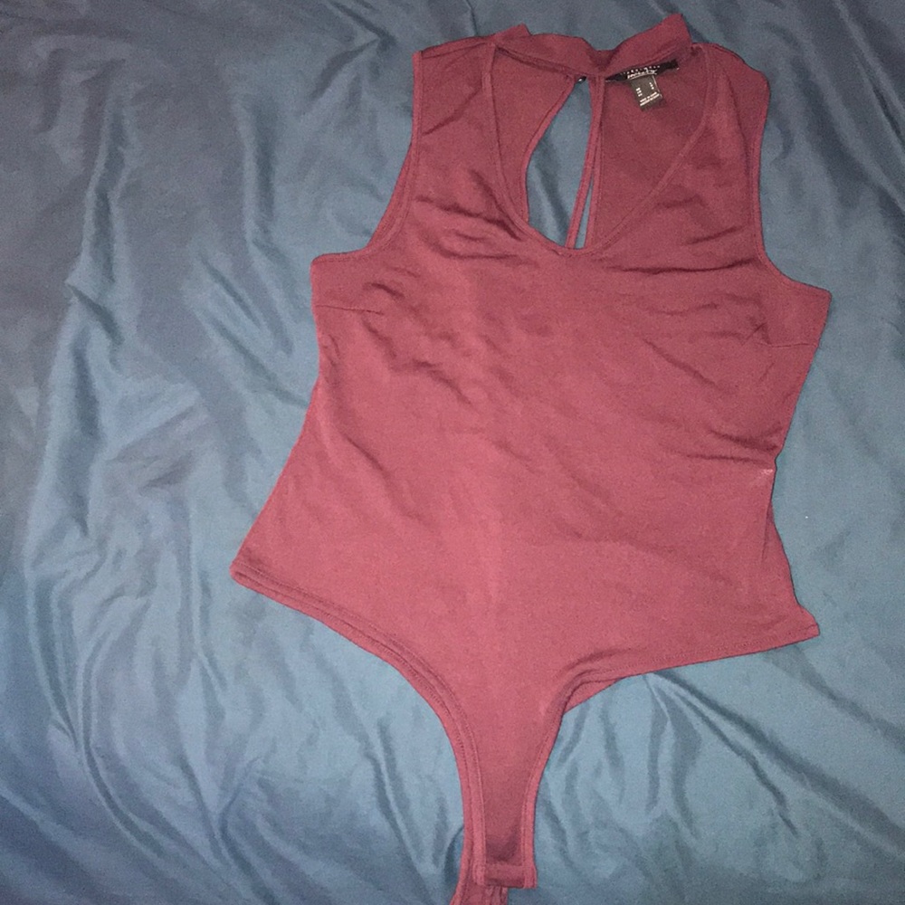 Burgundy never used body suit